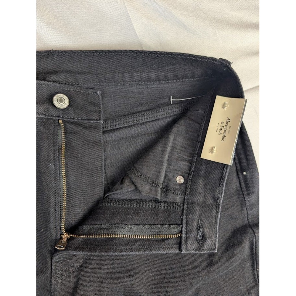 Abercrombie & Fitch Athletic Slim Stretch Distressed Black Jeans Men's 30x32 - Picture 7 of 12